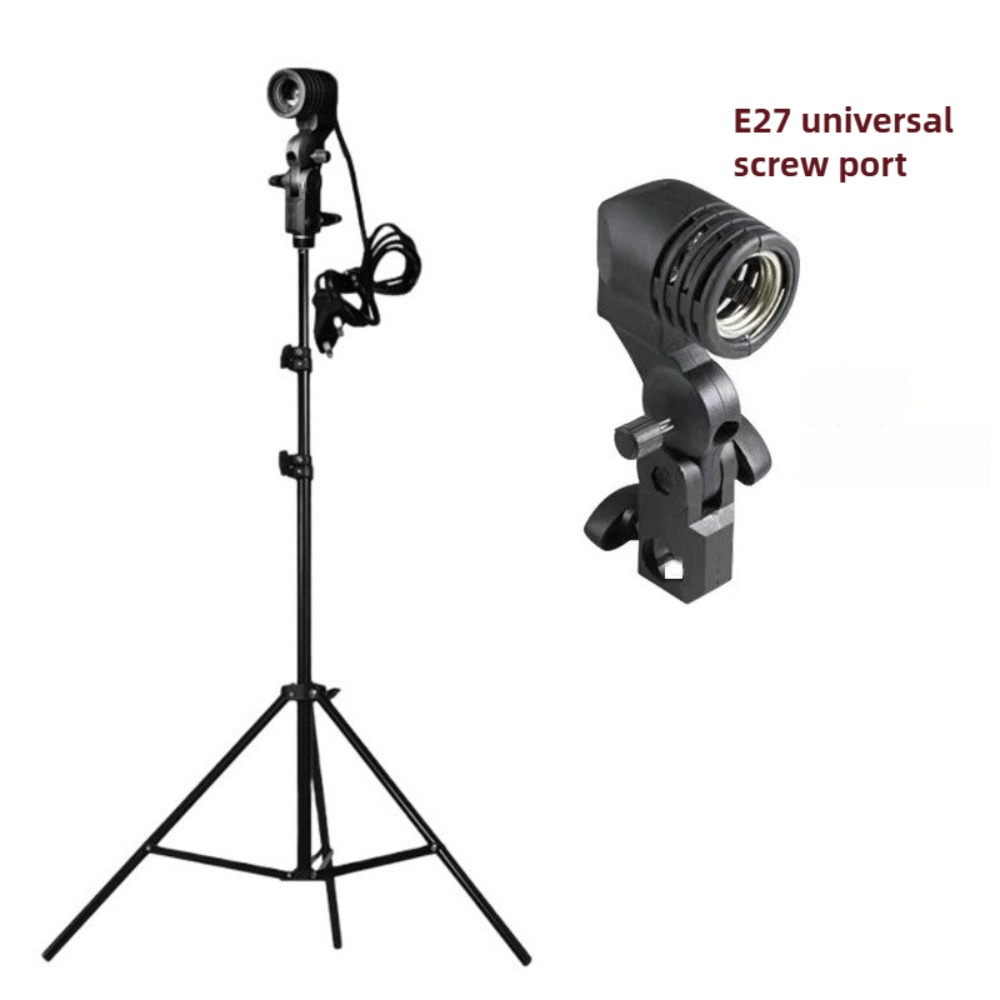 Photography Lighting Studio - ขาตั้งหลอดไฟ 2 เมตร, ขั้วหลอดไฟ E27 แบบ