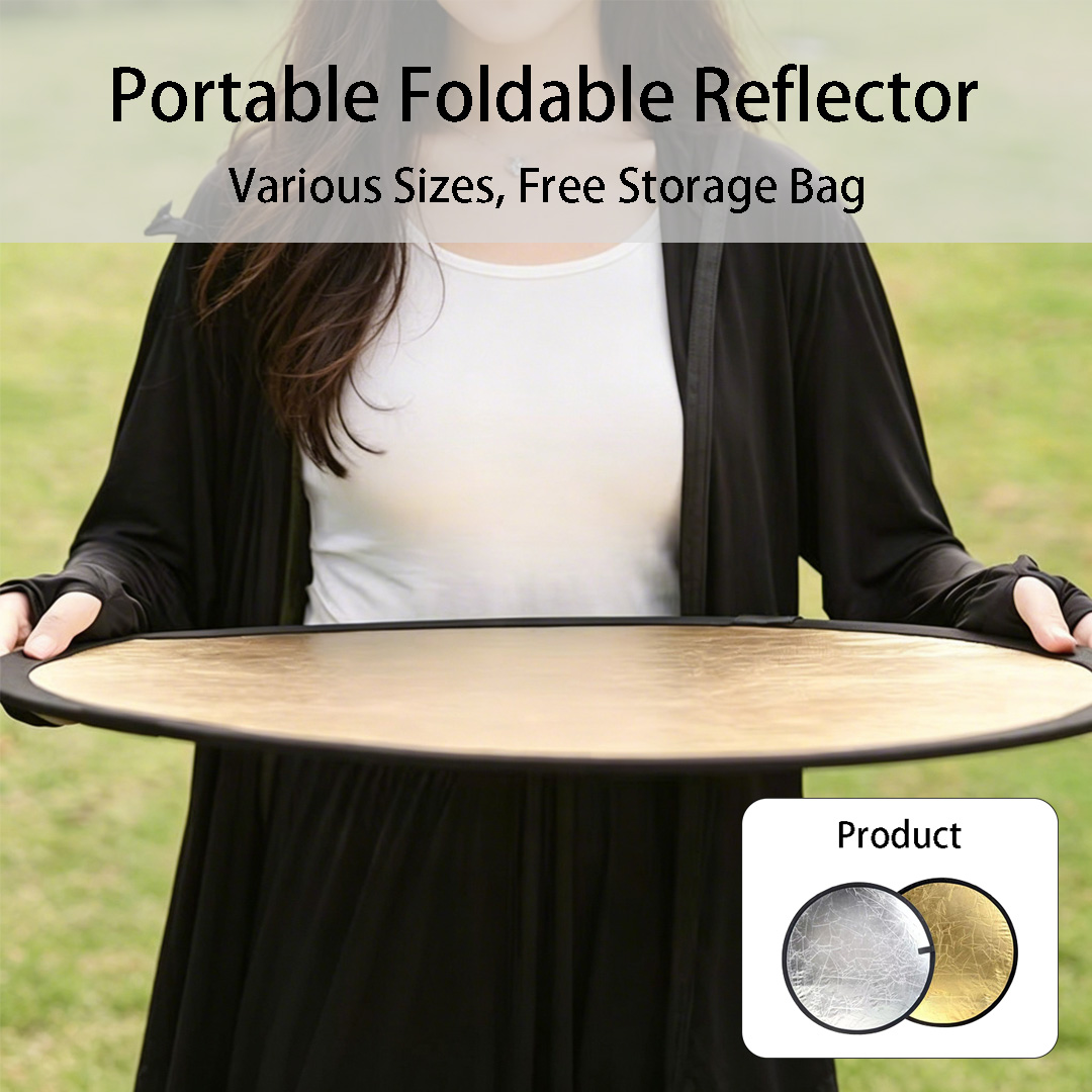 Reflector Disc Silver - แผ่นสะท้อนแสงสองด้านทรงกลมขนาด 30, 60 ซม. สีเงินขาว พับเก็บได้