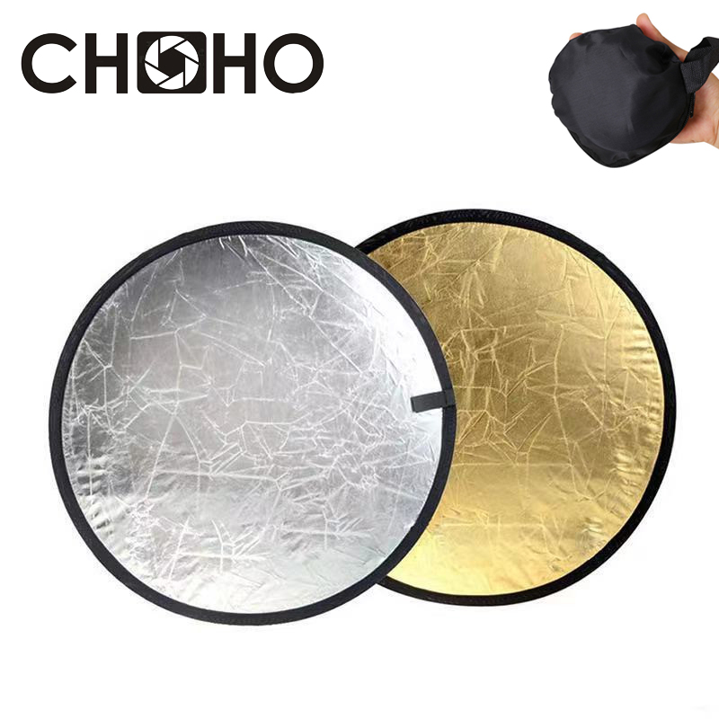 Reflector Disc Silver - แผ่นสะท้อนแสงแบบพกพา ขนาด 30 ซม. พร้อมที่จับ 2