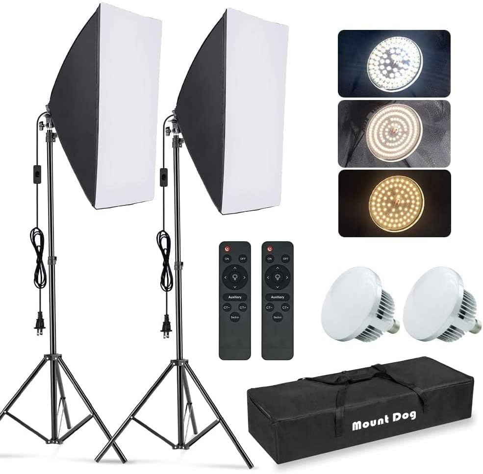 Photography Lighting Kits - ชุดไฟสตูดิโอซอฟต์บ็อกซ์สำหรับถ่ายภาพ, 2 ชุด ขนาด 19.7