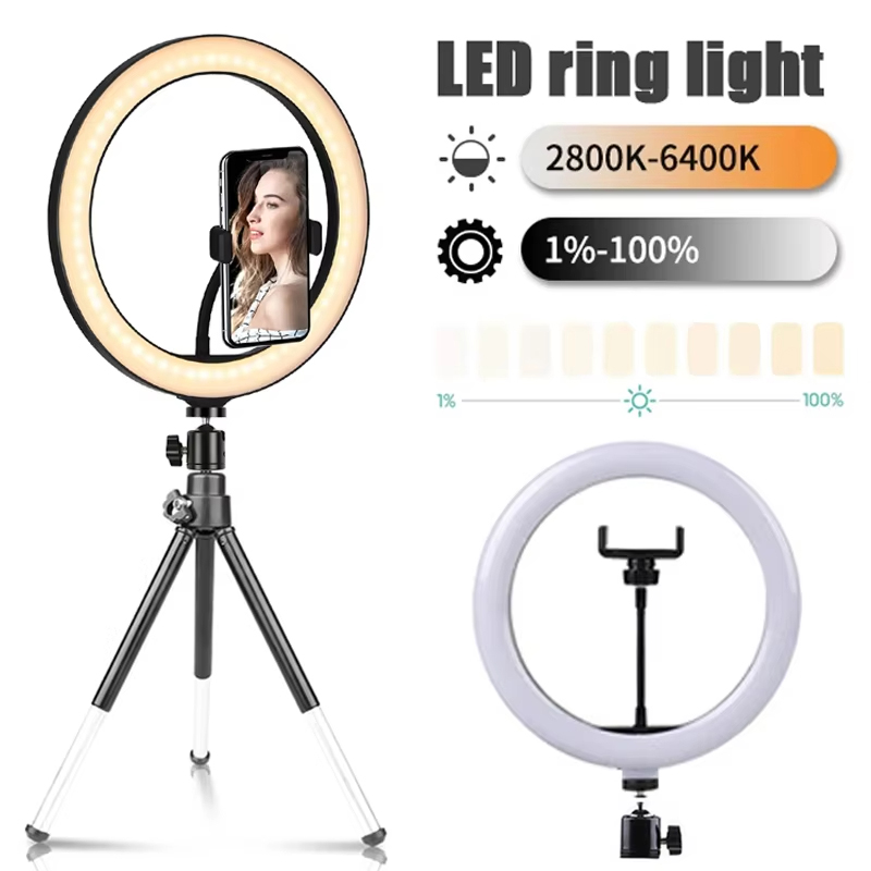 Photography Lighting Description - ไฟวงแหวนเซลฟี่ขนาด 10 นิ้ว ไฟเสริมสำหรับถ่ายภาพ ไฟ LED