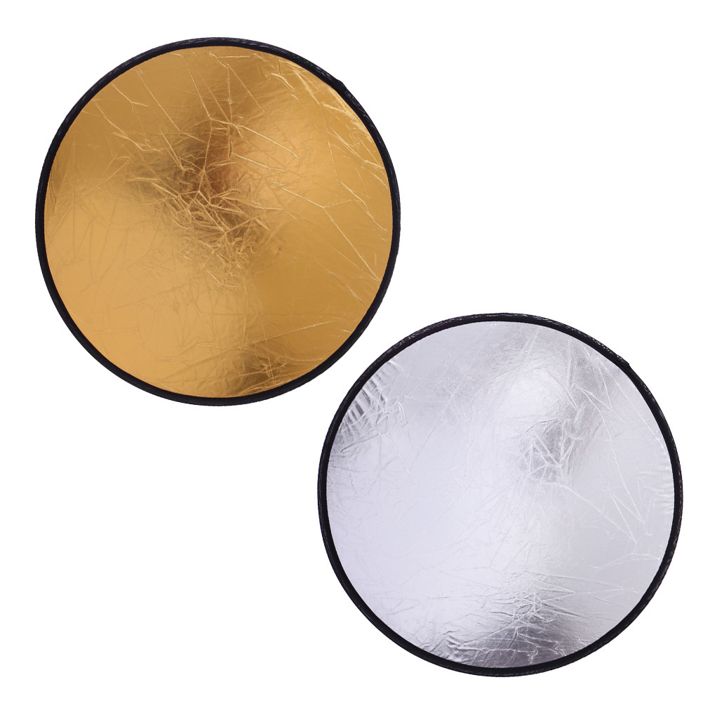 Reflector Disc Silver - แผ่นสะท้อนแสงสำหรับถ่ายภาพแบบพกพา 2 ชิ้น 2 in 1