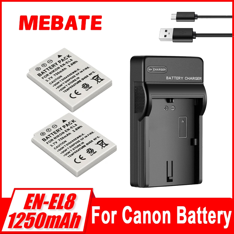 Nikon Camera D3500 - EL8 ENEL8 750mah แบตเตอรี่กล้อง EN-EL8 สำหรับนิคอน