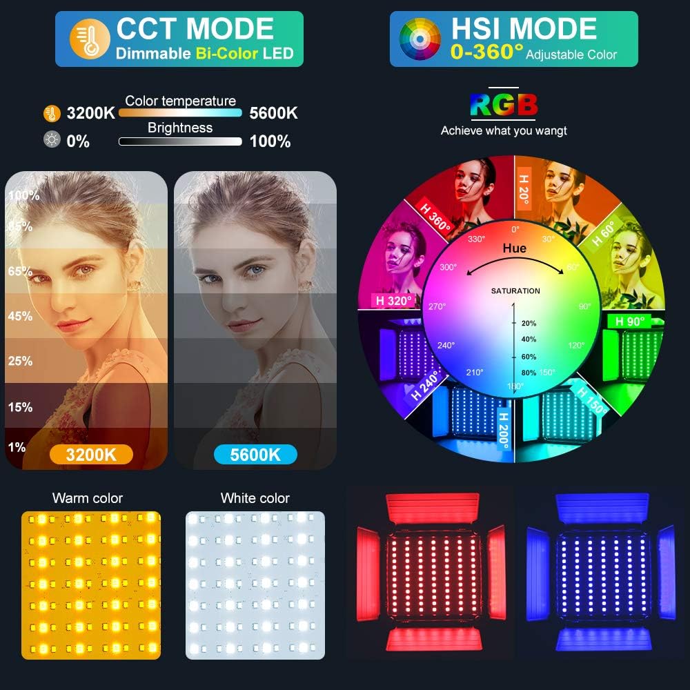 ไฟวิดีโอ LED RGB พร้อมการควบคุ - Photography Lighting Kits บทวิจารณ์และราคา
