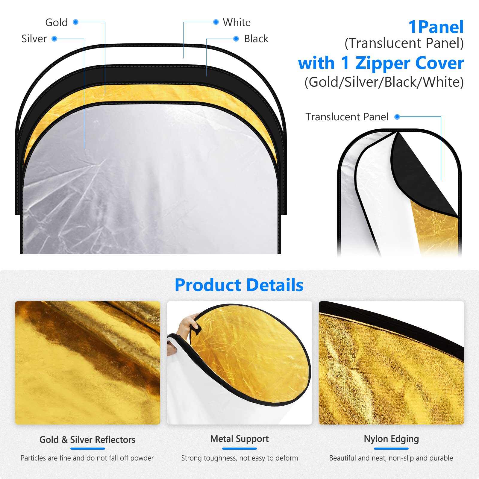 NEEWER แผ่นสะท้อนแสงสําหรับการ - Reflector Disc Silver บทวิจารณ์และราคา