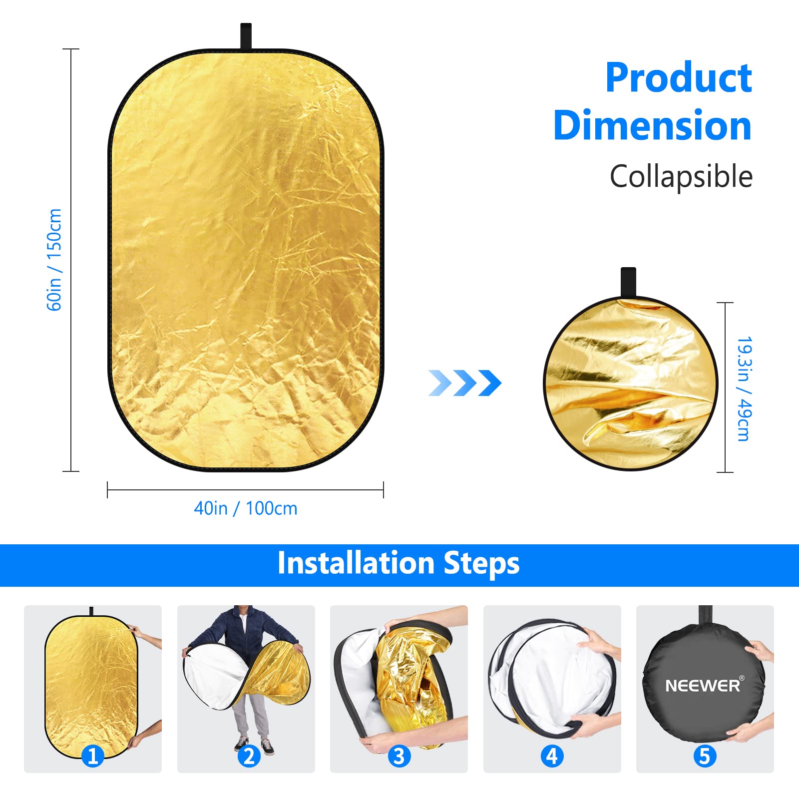 NEEWER แผ่นสะท้อนแสงสําหรับการ - Reflector Disc Silver บทวิจารณ์และราคา