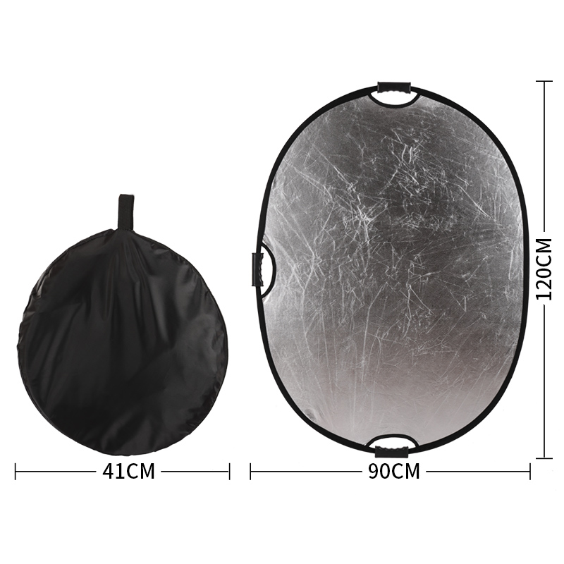 แผ่นสะท้อนแสงแบบพกพา 2-in-1 ขน - Reflector Disc Silver บทวิจารณ์และราคา