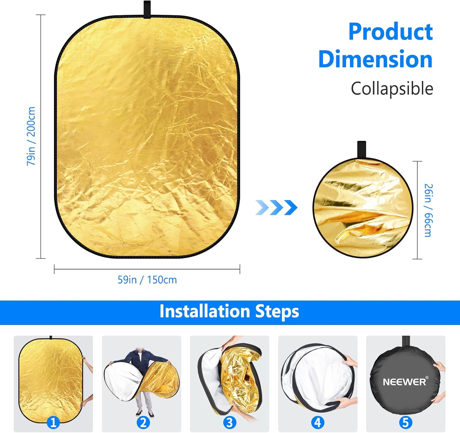 แผ่นสะท้อนแสงสำหรับการถ่ายภาพ  - Reflector Disc Silver บทวิจารณ์และราคา