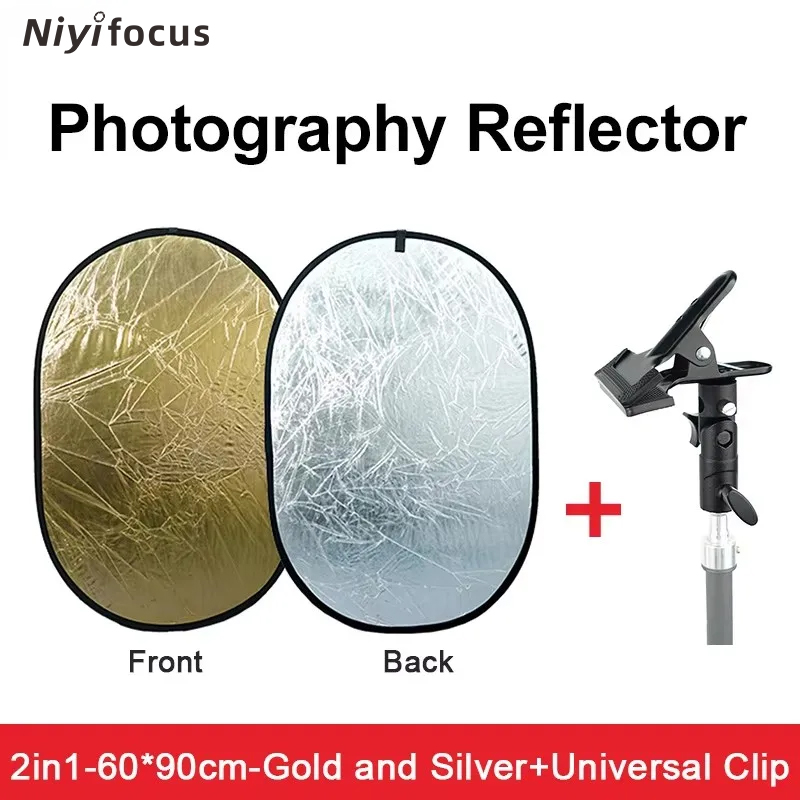แผ่นสะท้อนแสงแบบพกพา 2in1 ขนาด - Photography Lighting Reflectors บทวิจารณ์และราคา