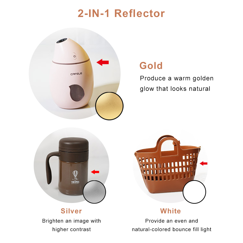 แผ่นสะท้อนแสงแบบพกพา 2in1 ขนาด - Photography Lighting Reflectors บทวิจารณ์และราคา