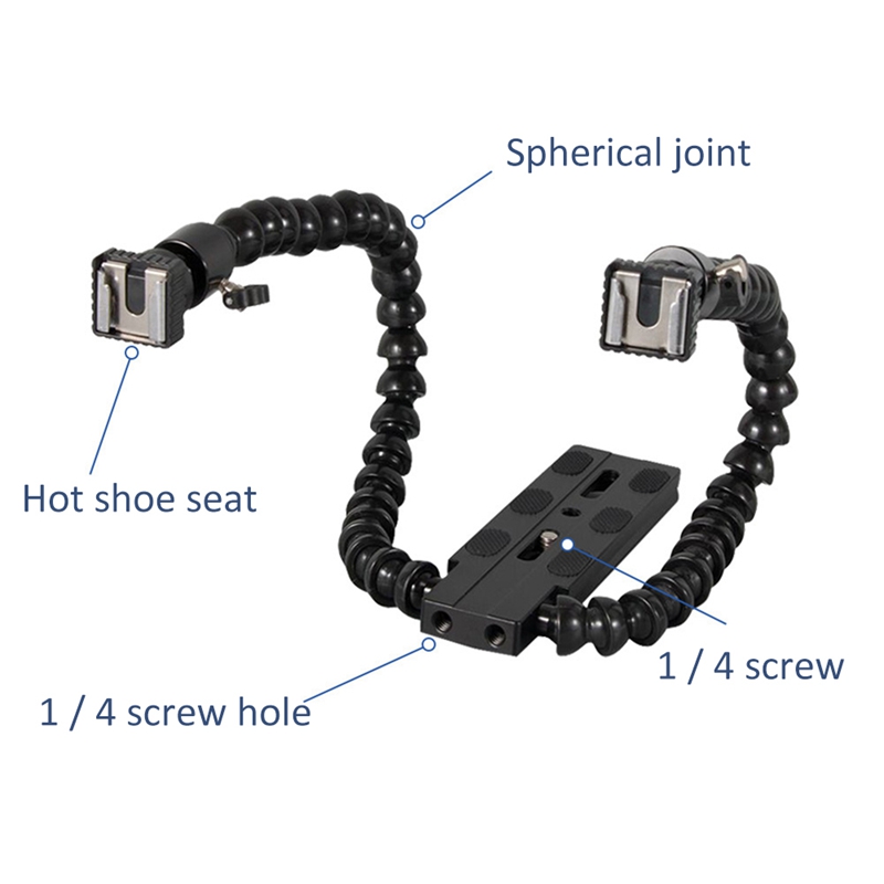 ยืดหยุ่น Dual Arm Hot Shoe Fla - Macro Photography Lighting Kit บทวิจารณ์และราคา