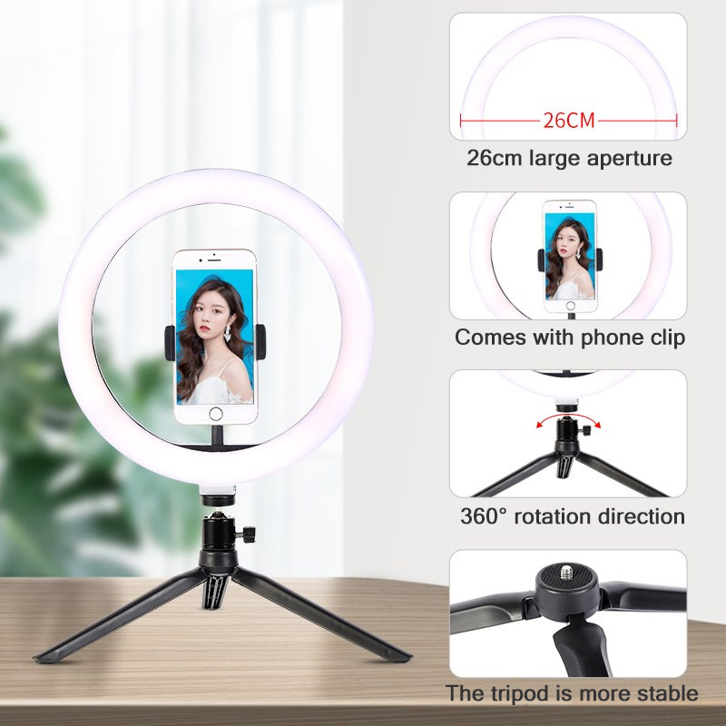 26 ซม.10 นิ้ว LED แหวน Selfie  - Macro Photography Lighting Kit บทวิจารณ์และราคา