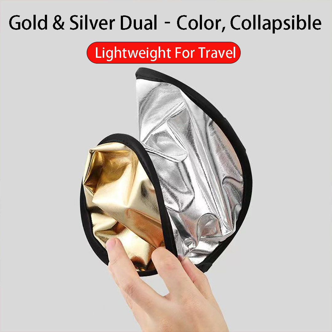 แผ่นสะท้อนแสงแบบพับได้ 2-in-1  - Reflector Disc Silver บทวิจารณ์และราคา